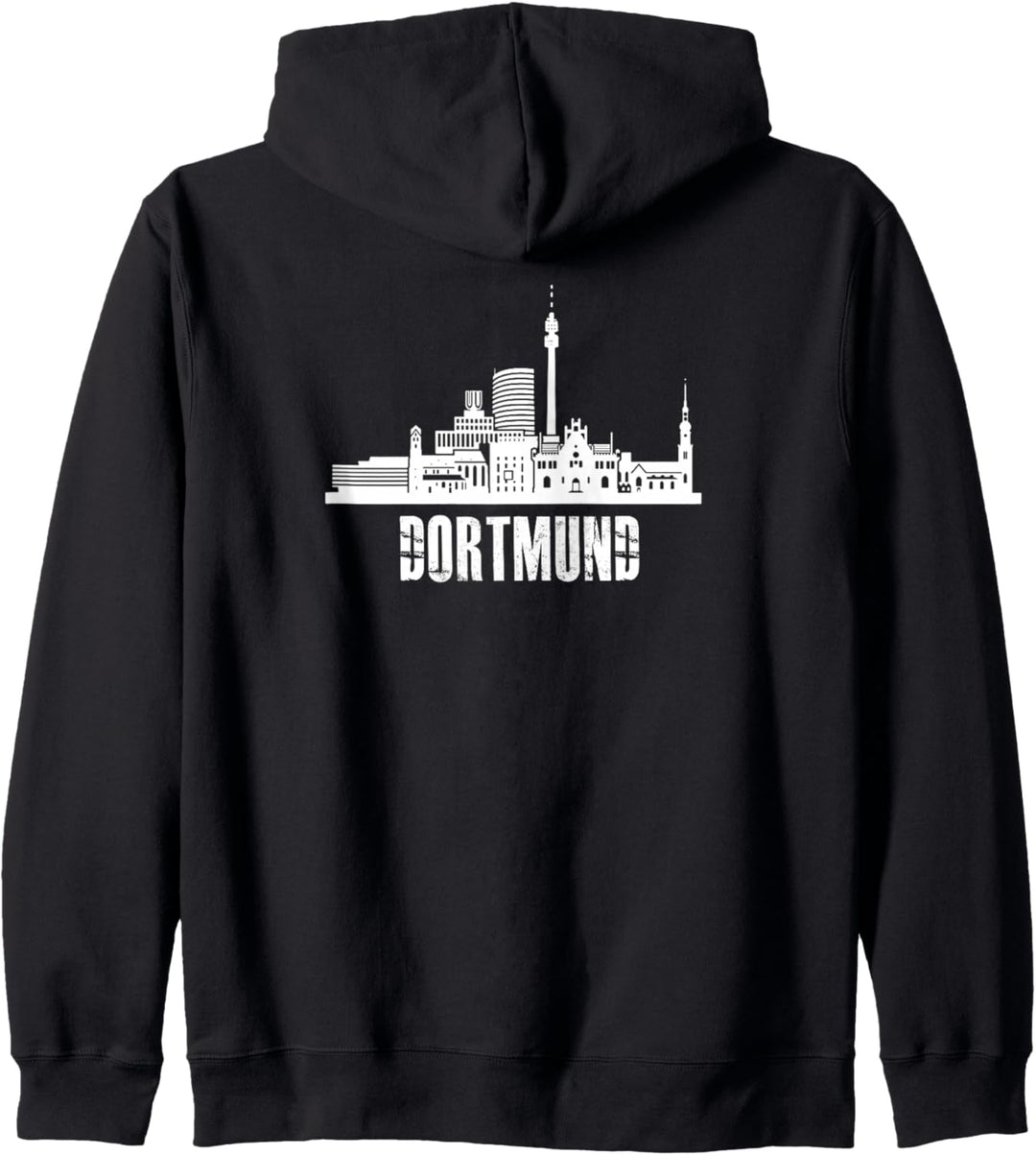 Backprint Dortmund Stadt-Silhouette und Skyline Stadt Kapuzenjacke