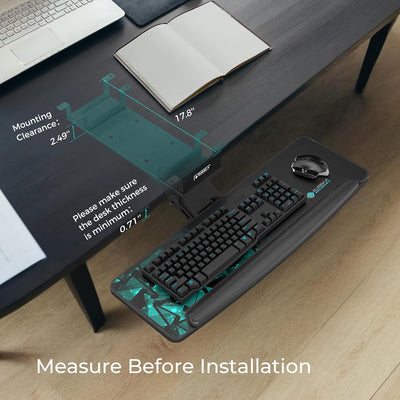 EUREKA ERGONOMIC Tastaturauszug Verstellbar Tastaturhalterung Schwenkbar Tastaturschublade mit Mausp