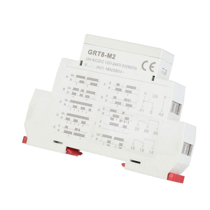 Multifunktionales Verzögerungszeitrelais GRT8-M2, AC/DC 12V-240V Multifunktionales Verzögerungszeitr