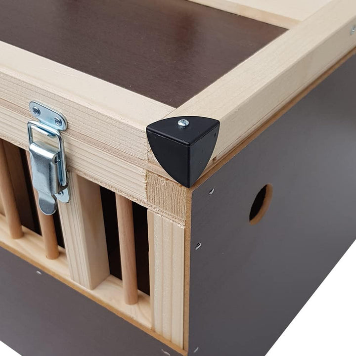Kleintier-Transportbox aus Holz - 12 Abteilungen - je mit verschliessbarem Innendeckel