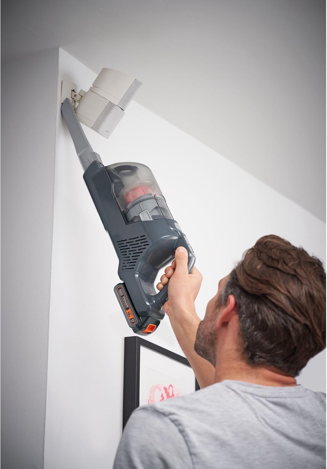 BLACK+DECKER 3-in-1 Akku-Stielsauger Powerseries+ BHFEA18D1 (18V, beutelloser Boden- & Handstaubsaug