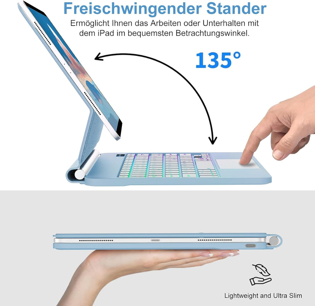 Magic Keyboard für iPad Air 11" (M3 2025, M2 2024)/iPad Pro 11 (4ª/3ª/2ª/1ª Gen), Magnetischer Ständ