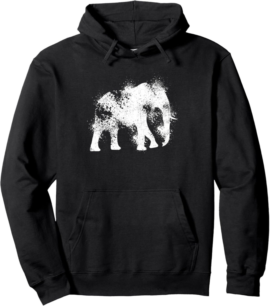 Tiermotiv Silhouette | Safari Elefant | Elefantenmotiv Pullover Hoodie