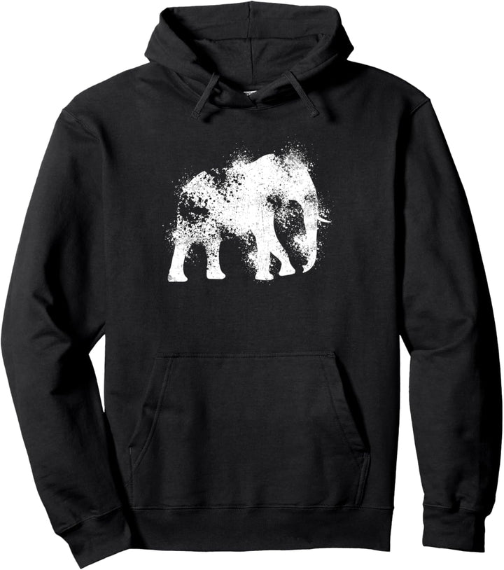 Tiermotiv Silhouette | Safari Elefant | Elefantenmotiv Pullover Hoodie