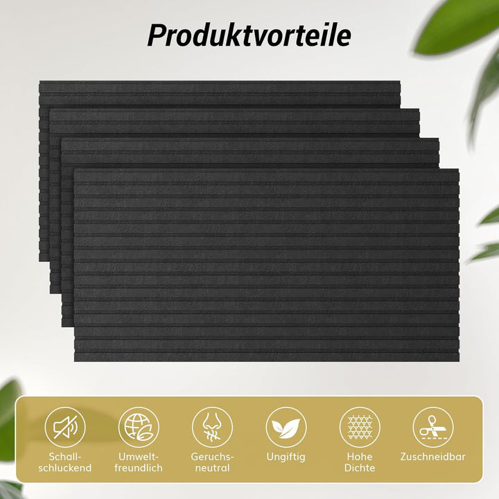 4 Pack Akustikpaneele Selbstklebend, TONOR 120x60x1.8cm grosse Schalldämmung Akustikplatten, Schalls