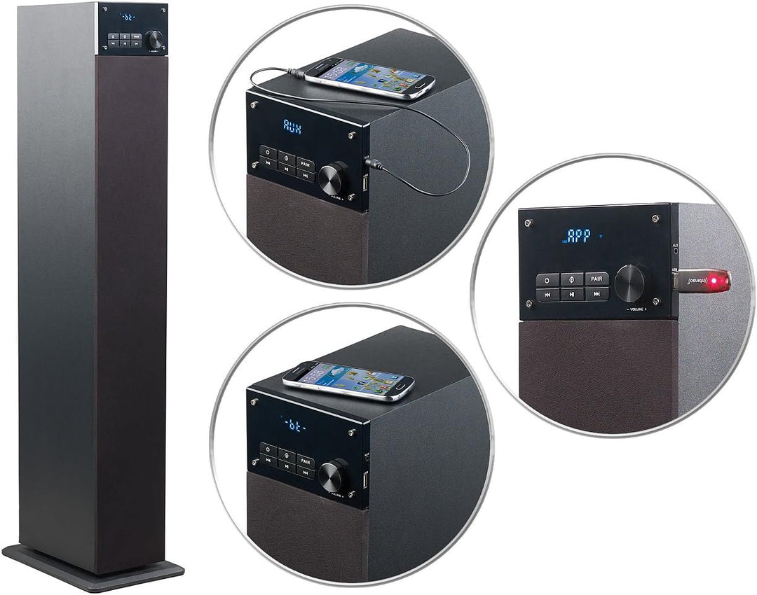 auvisio Lautsprecherturm: 2.1-Multiroom-Turmlautsprecher m. WiFi, Bluetooth, USB-Anschluss, 160W (So