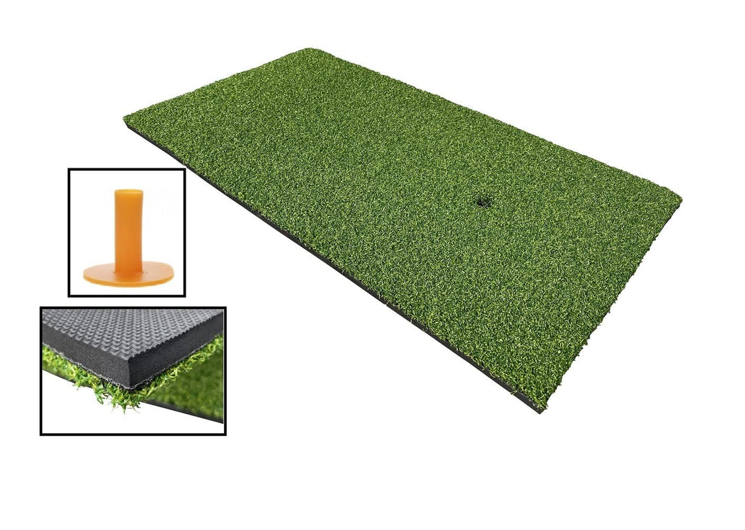 LL-Golf ® Golf Abschlagmatte 60x30 cm/Übung Training Matte/Übungsmatte inklusive Gummi Tee/ideal zum