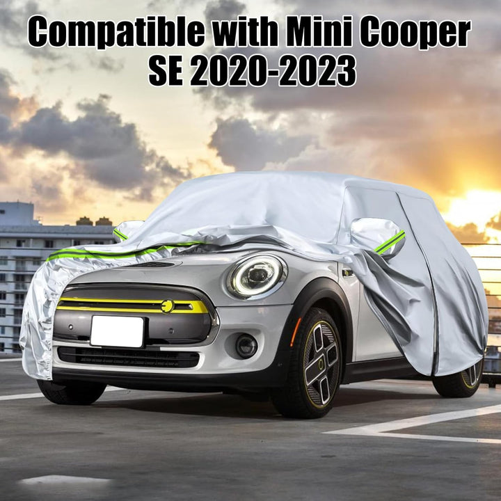 Autoabdeckung für Mini Electric/Mini Cooper SE 2020-2023 | Atmungsaktiv Abdeckplane mit Seitentür-Re