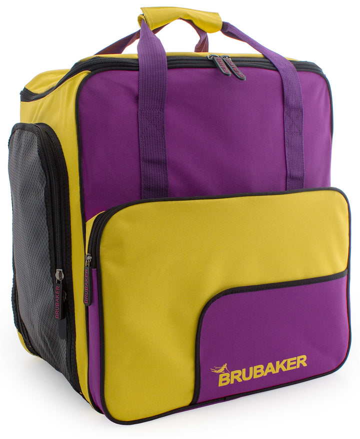 BRUBAKER Skischuhtasche Helmtasche Skischuhrucksack Superfunction Lila Gelb - Limited Edition