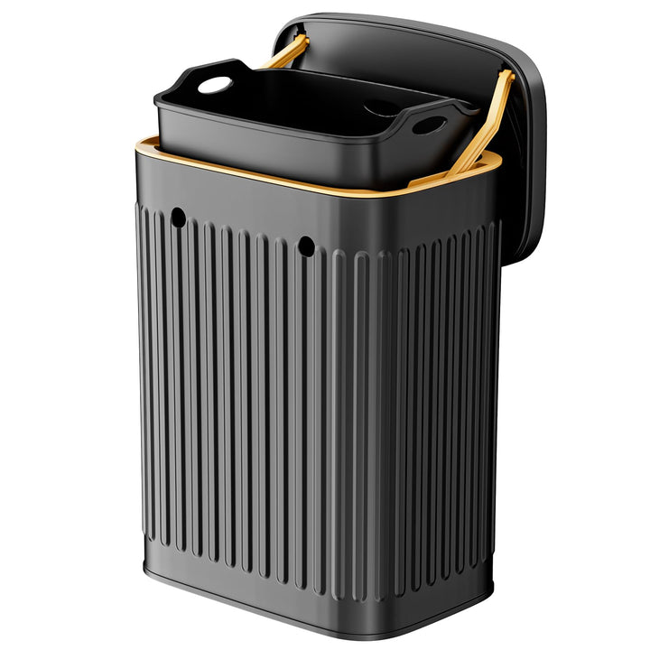 Mülleimer Hängend für Küche, Edelstahl Mülleimer mit Deckel 8L, Komposteimer für Küche, Camping, Woh