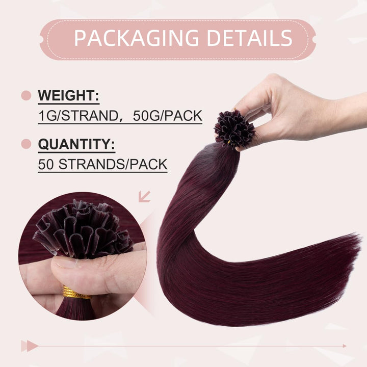 Extensions Echthaar Bondings Haarverlängerung Glatt Natürlich Weich Haarteil Keratin U Tip 1 Gramm/S