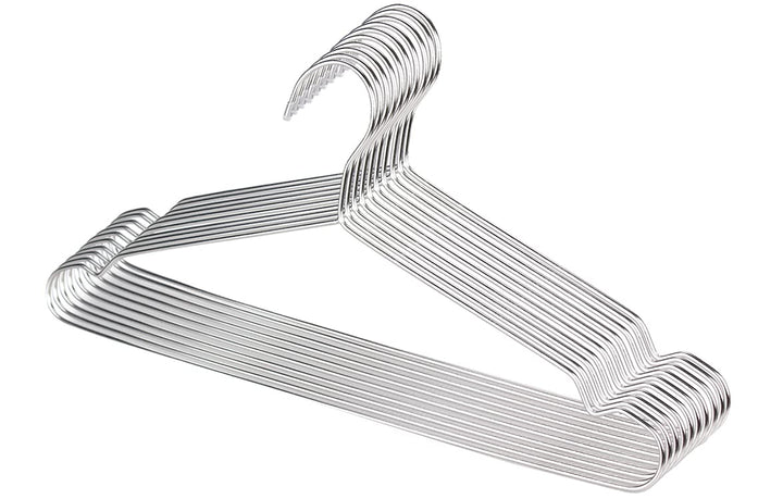 Puersit 30 Stück Kleiderbügel Metall, 42cm Kleiderbügel aus Edelstahl Kleiderbügel Platzsparende Bel