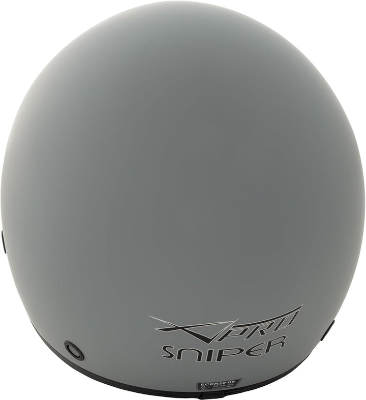 Motorradhelm Motorrad Roller Jet Helm Innensonnenblende Viser SonicMoto 59 cm Matt Grau, 59 cm Matt