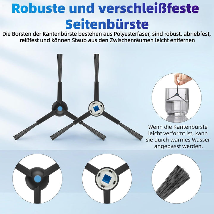 Bluearks 19 Stück Zubehörset für Ecovacs Deebot X8 Pro Omni/X8 Omni Saugroboter, 1 Hauptbürste, 4 Fi