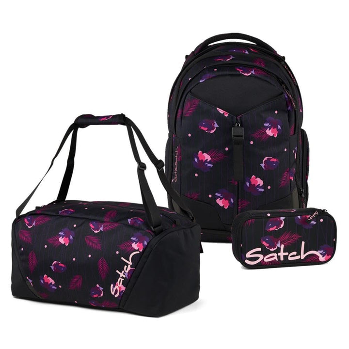 Satch Match Schulrucksack Set 3tlg. inkl. Schlamperbox und Sporttasche Mystic Nights, Mystic Nights