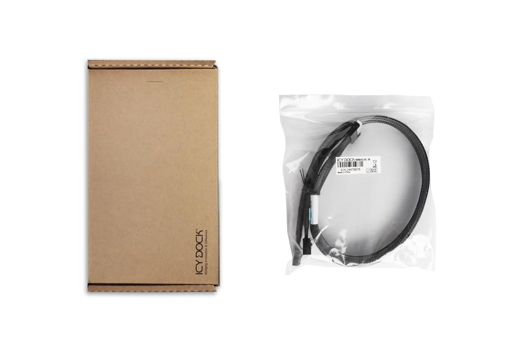 ICY DOCK MB413L-B Datenkabel - 1x MCIO 8i SFF-TA-1016 zu 2x MCIO 4i SFF-TA-1016 Länge 50cm PCIe 5.0