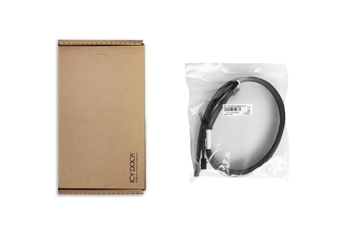 ICY DOCK MB413L-B Datenkabel - 1x MCIO 8i SFF-TA-1016 zu 2x MCIO 4i SFF-TA-1016 Länge 50cm PCIe 5.0