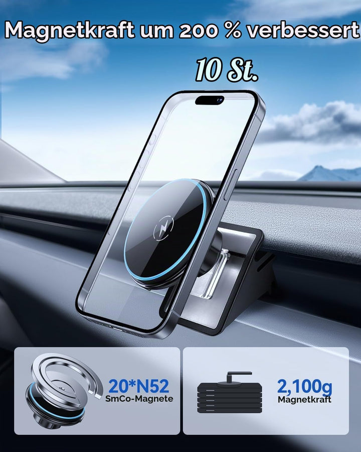 Qi2 Zertifiziert 15W Handyhalterung für Tesla Model Y 2025-2026 und Model 3 2024-2026 Handyhalter Au