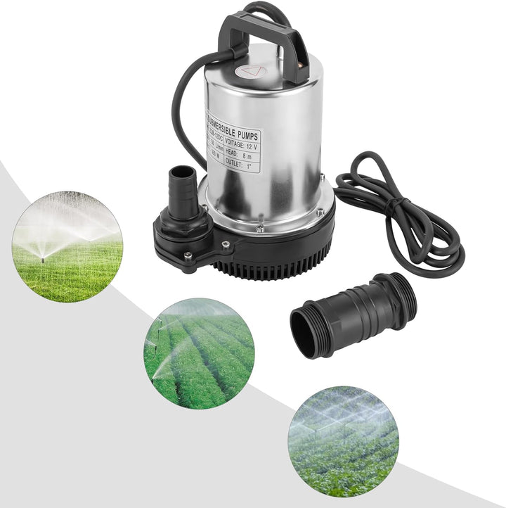 Tauchpumpe Wasserpumpe, 12V 6000L/H Submersible Pump High Water Supply Pressure Fish Pump 160W Für G