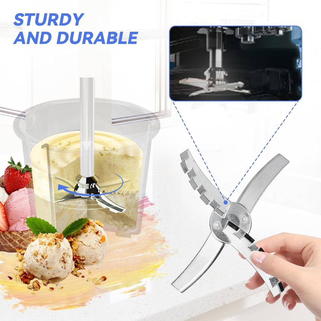 Ersatz Paddelklinge kompatibel mit Ninja Creami NC500 Serie Eismaschine – Edelstahl-Mischklingen für