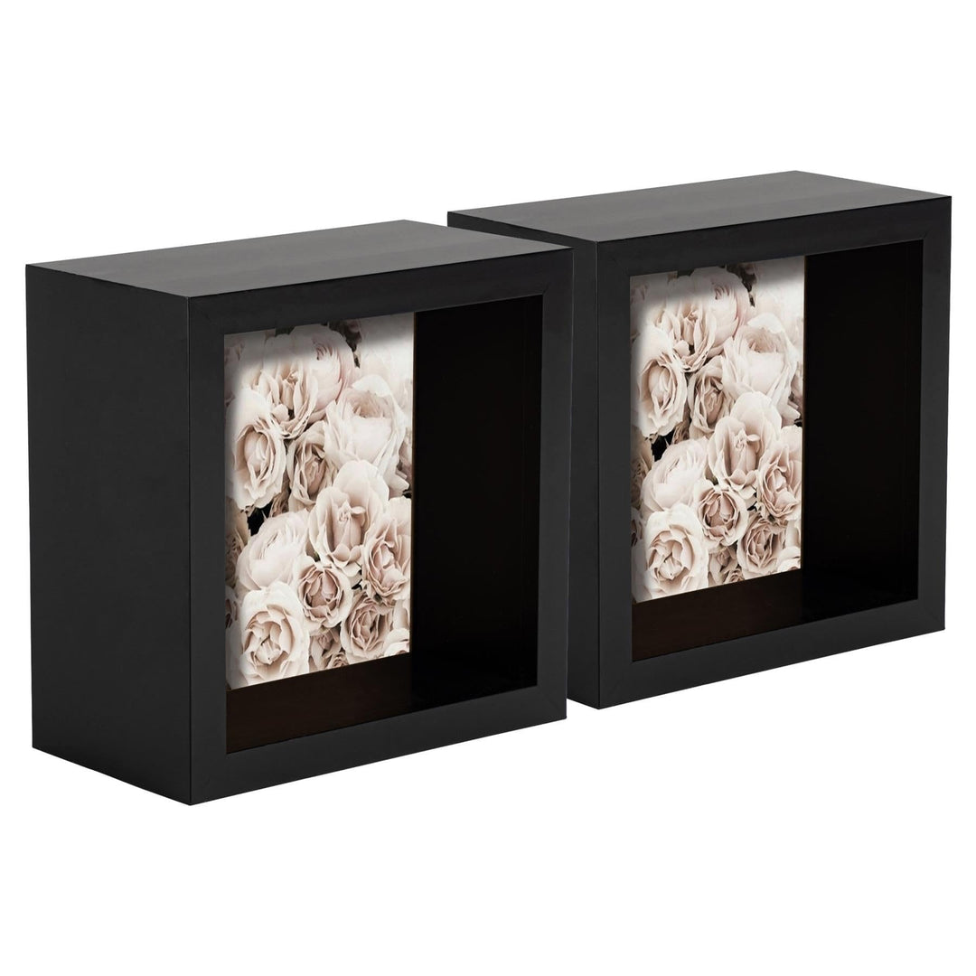 Nicola Spring 3D Deep Box Fotorahmens - 4 X 4 - Schwarz - Pack Von 2
