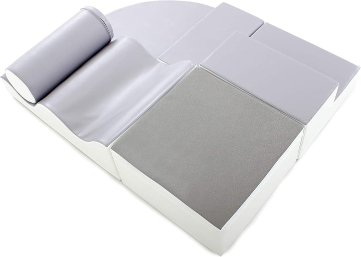 IGLU SOFT PLAY 6 Softbausteine Riesenbausteine Schaumstoffbausteine - Anti-Rutsch (Grau/Weiss), Grau