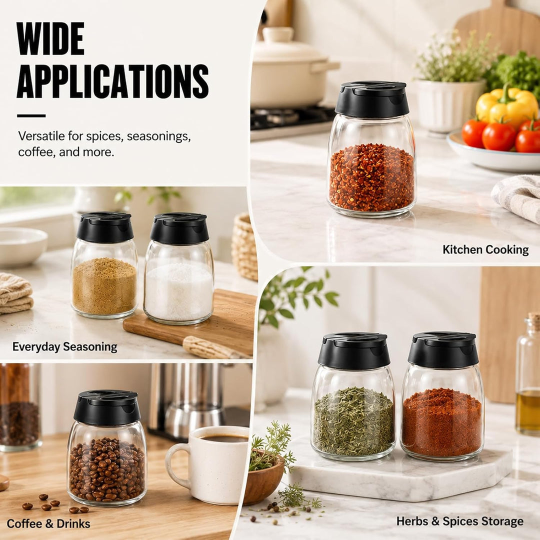 12 Set Gewürzgläser Glas, 150ml Kleine Gewürzdosen mit Doppeldeckel