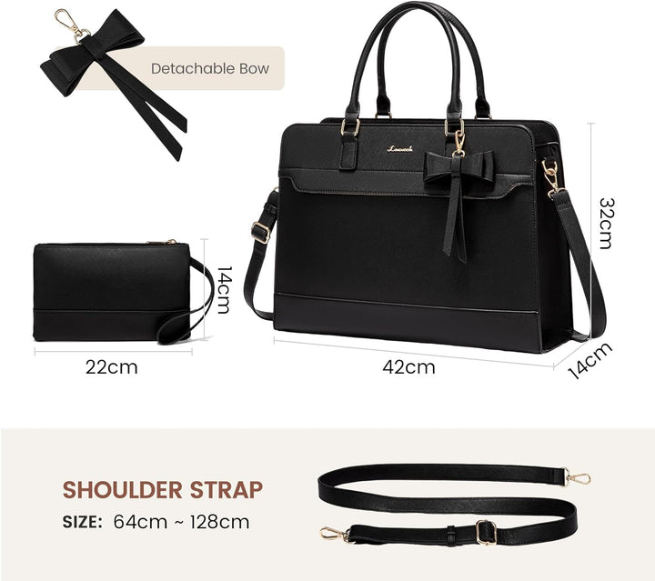 LOVEVOOK Handtasche Damen Gross, 15,6 Zoll Laptoptasche Arbeitstasche Elegant Uni Tasche Bürotasche