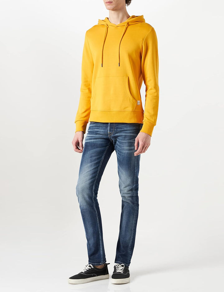 JACK & JONES Male Kapuzenpullover Einfarbig Kapuzenpullover S Golden Orange, S Golden Orange