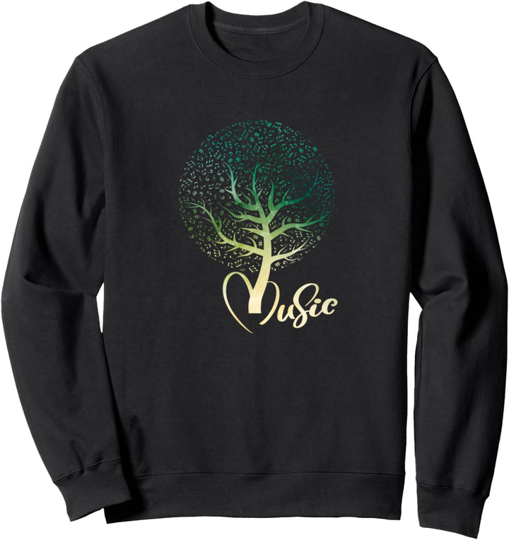 Musik Noten Baum Geschenk für Bassisten und Gitarrenspieler Sweatshirt