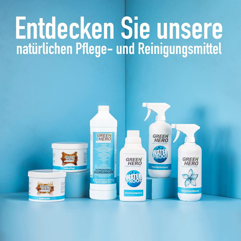 Green Hero Geruchsneutralisierer Spray 500ml für Textilien, Schuhe, Wohnräume und Auto zur Entfernun