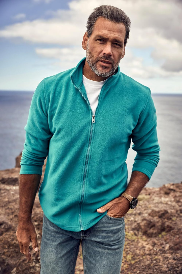 JP 1880 Herren grosse Grössen Übergrössen Menswear L-8XL Fleecejacke, Outdoor, Stehkragen, Zipp-Pock