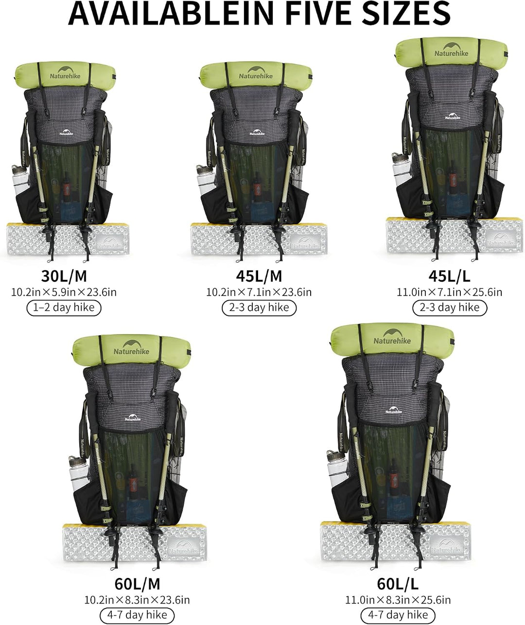 Naturehike Rock 2.0 Upgraded 30L Rucksack Interner Rahmen Wanderrucksack Herren Damen mit Regenhülle