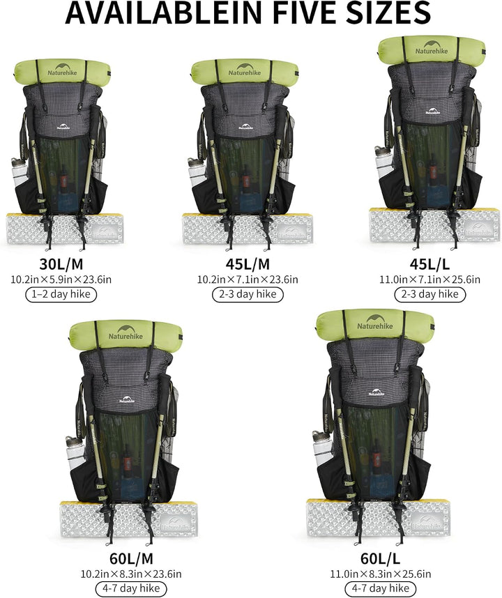 Naturehike Rock 2.0 Upgraded 30L Rucksack Interner Rahmen Wanderrucksack Herren Damen mit Regenhülle