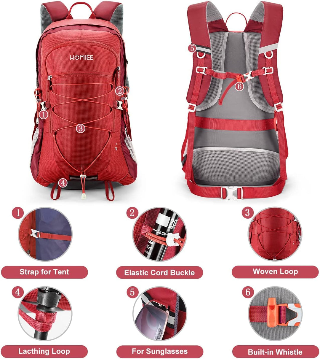 HOMIEE Wanderrucksack Herren Damen 45L Wasserdichter Rucksack Leichter Trekkingrucksack Gross Reiser
