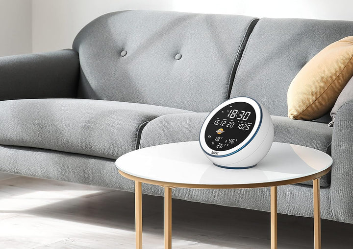 NASA - Wetterstation und Bluetooth-Lautsprecher WSP1500 Weiss - 2 Aussensensoren - Lieferung mit Net