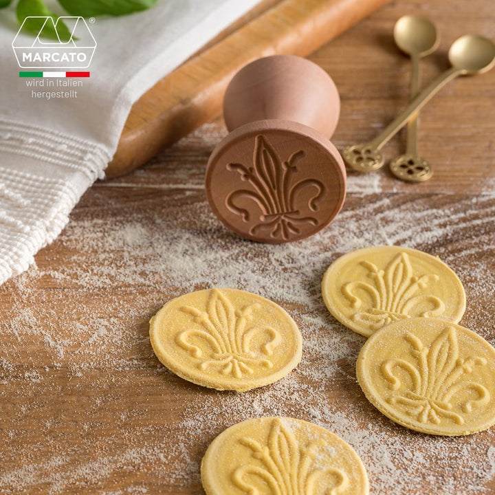 Marcato Corzetti-Stempel, Frische Pasta-Stempel, Lilienform, Massivholz, Hergestellt in Italien, Lil