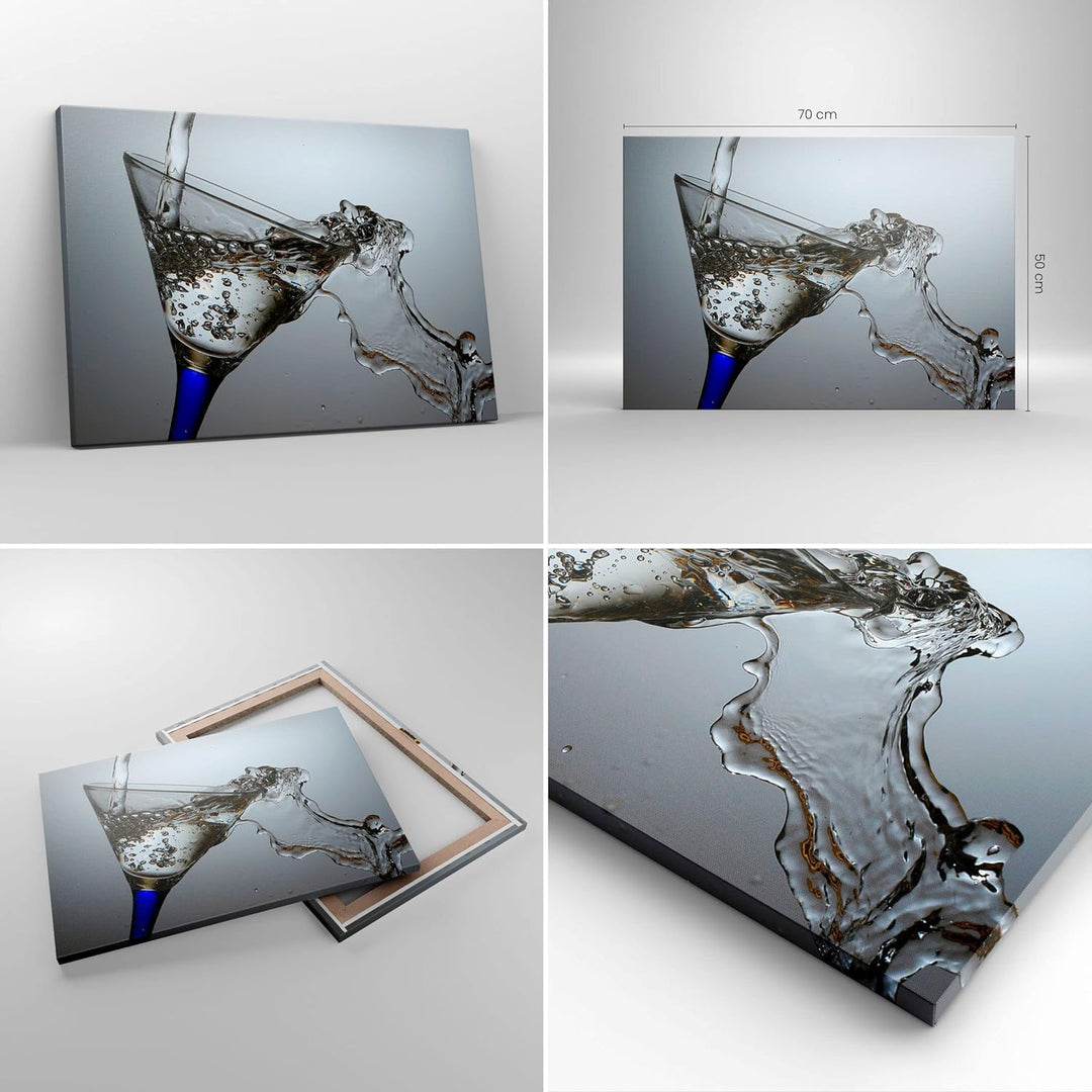 Bilder auf Leinwand Funkeln trinken glas Leinwandbild mit Rahmen 70x50cm Wandbilder Dekoration Wohnz