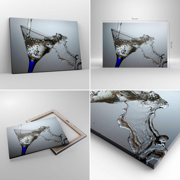 Bilder auf Leinwand Funkeln trinken glas Leinwandbild mit Rahmen 70x50cm Wandbilder Dekoration Wohnz