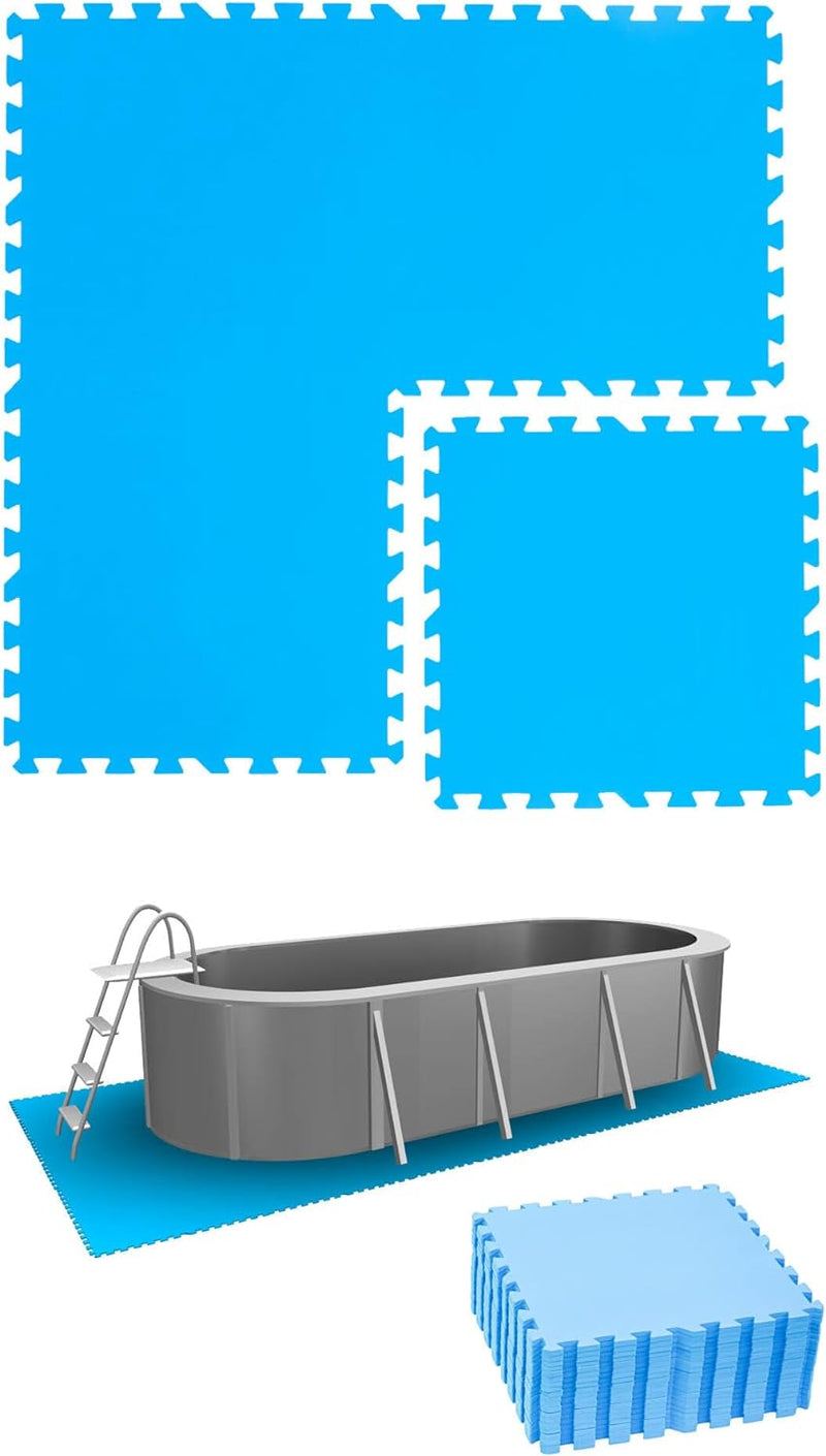 EYEPOWER 4,7m² Poolunterlage aus 20 grossen Matten - 50 x 50 x 1cm Dicke Poolmatte - Pool Unterlage