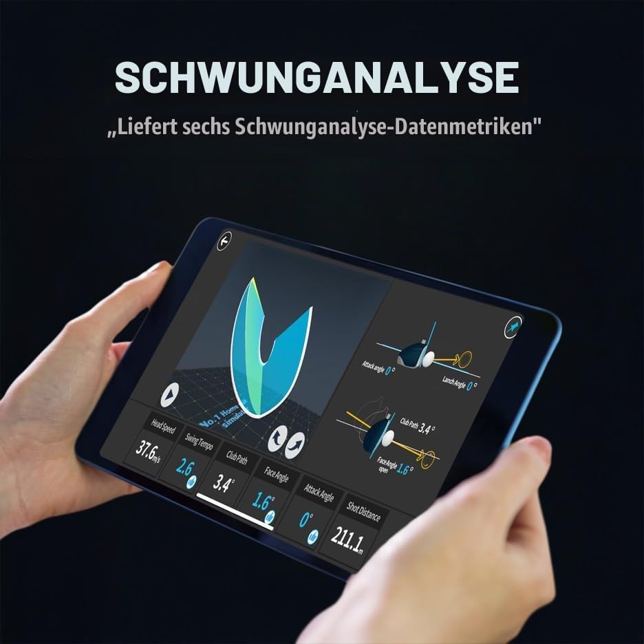 PHIGOLF Phigolf2 Flex Golf-Simulator mit einziehbarem Schwungstab für den Innen- und Aussenbereich,