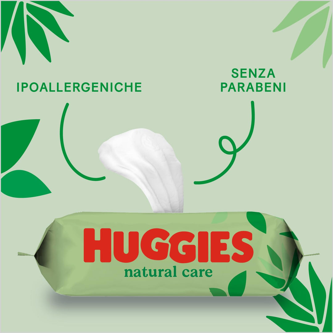 Huggies Natural Care Babytücher, 3 Packungen à 56 Stück (168 Tücher)