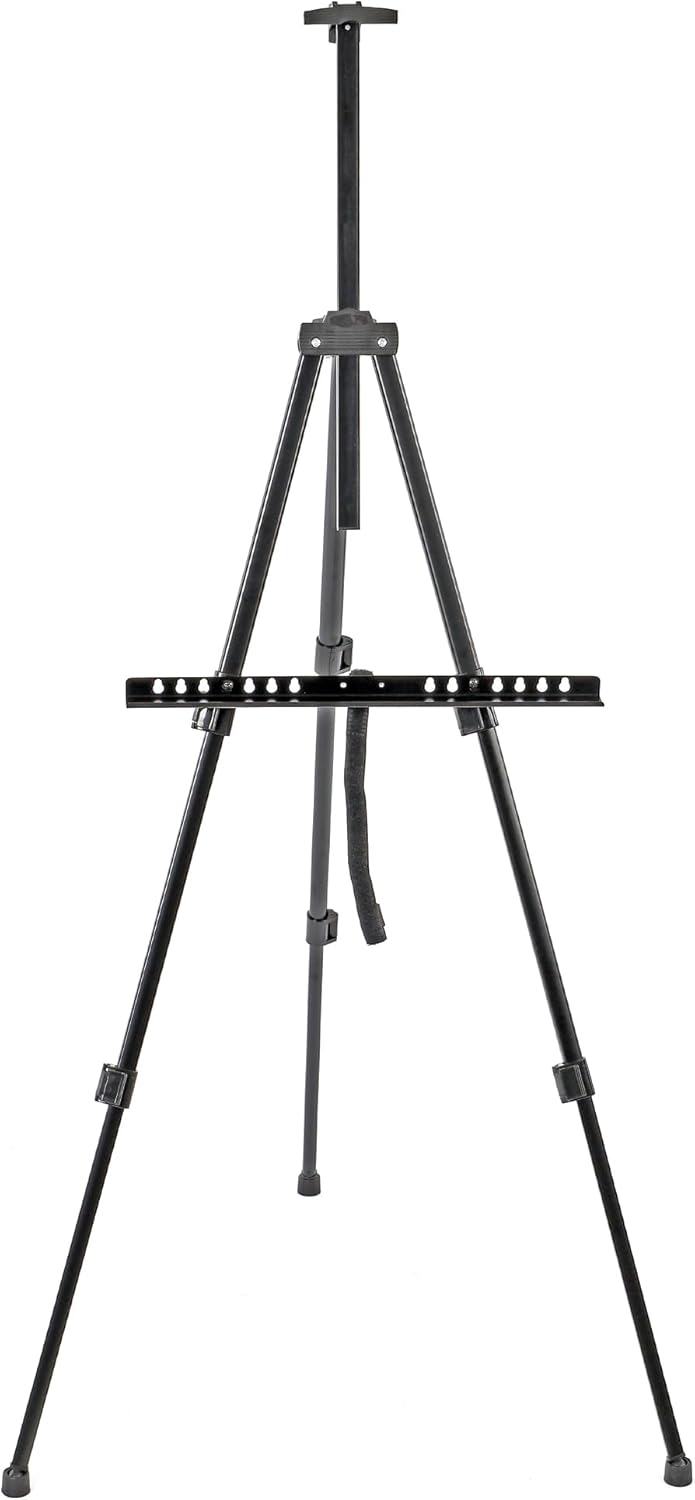 ayex Aluminium Staffelei mit Teleskopbeinen Höhenverstellbar ideal für Kunstbedarf & Werbeaufsteller