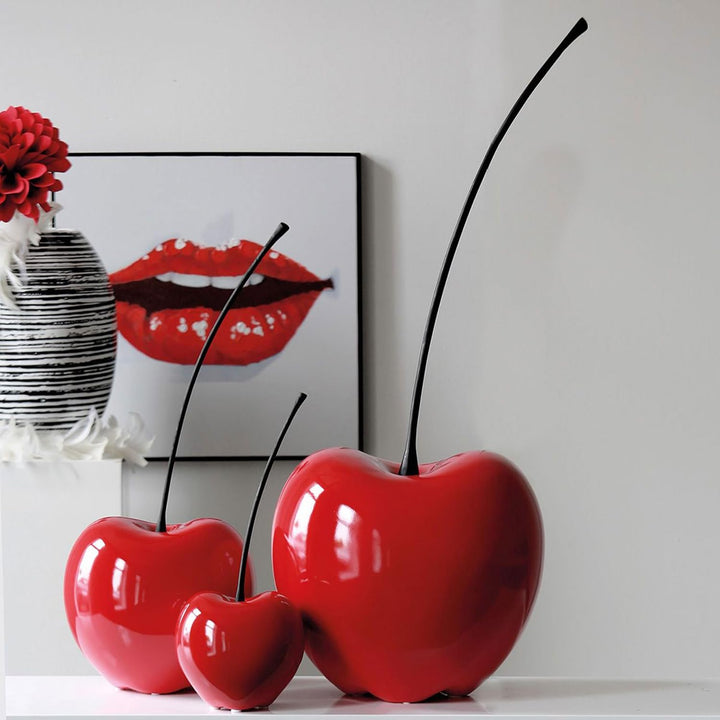 Casablanca 36407 Skulptur - Dekoobjekt - Kirsche "Passion" - Keramik - rot 60 x 25 cm