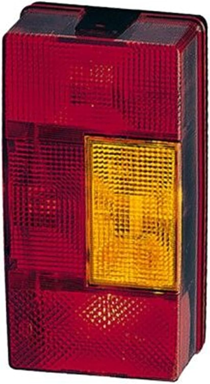 HELLA Rückleuchte - Glühlampe - 12V / 24V - Anbau - ECE - Lichtscheibenfarbe: rot/gelb - Stecker: Fl