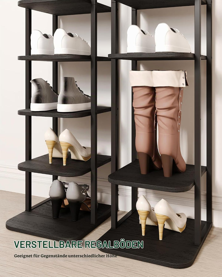 Hzuaneri Vertikales Schuhregal, 10-Stöckige Schuhregale, Schuhturm Für Kleine Räume, Freistehend, Ve