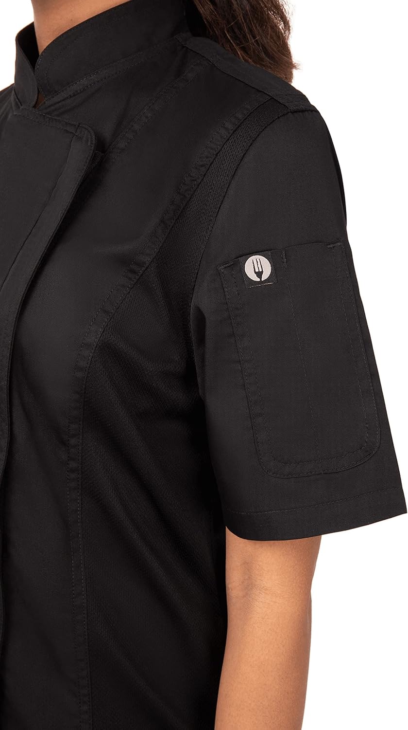Chef Works Damen Springfield Chef Coat Kochjacke M Schwarz, M Schwarz