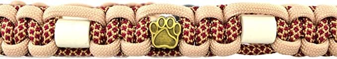 EM Keramik Hunde-Halsband aus US-Paracord – handgeknüpft, verstellbar mit Kordelstopper – Grössen 15