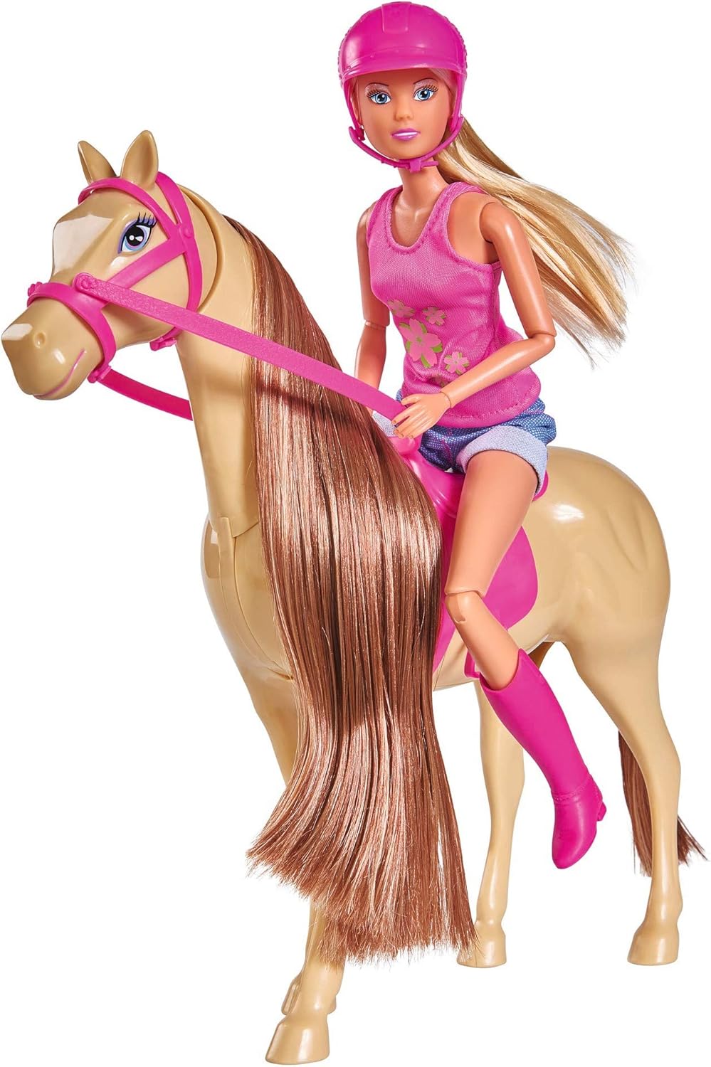 Simba 105733052 - Steffi Love Lovely Horse, Steffi als Reiterin, Pferd mit Magnetfunktion beim Fütte