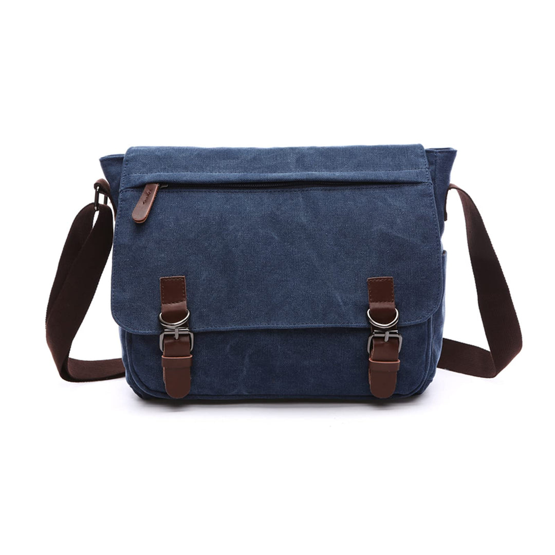 FANDARE Retro Umhängetasche Herren Segeltuch Arbeitstasche Messenger Bag Schultertasche passen 12,9-